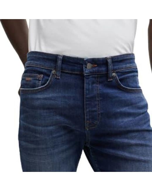 Boss Blue Delaware Slim Fit Jeans Sailor Dark Stretch 30/30 for men