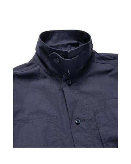 Engineered Garments Blue Fatigue Shirt Jacket Dark Navy Cotton Ripstop S for men