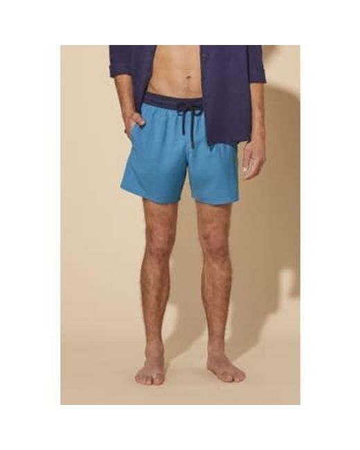 Shorts natation en laine magnus super 120 en azure bleu mgu3l51 Vilebrequin pour homme en coloris Blue