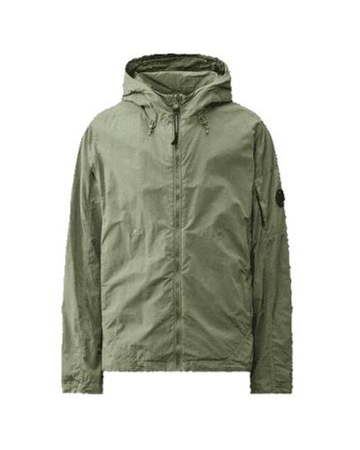 C P Company Green Flatt Nylon Reversible Hooded Jacket Agave for men