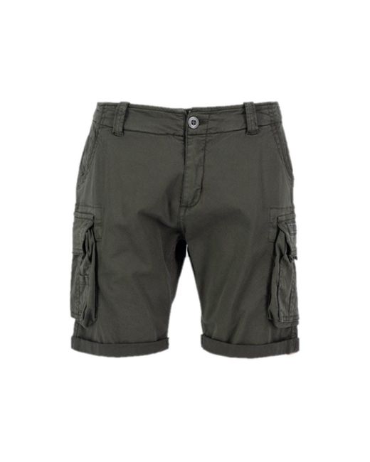 Alpha Industries Gray Crew Cargo Short for men