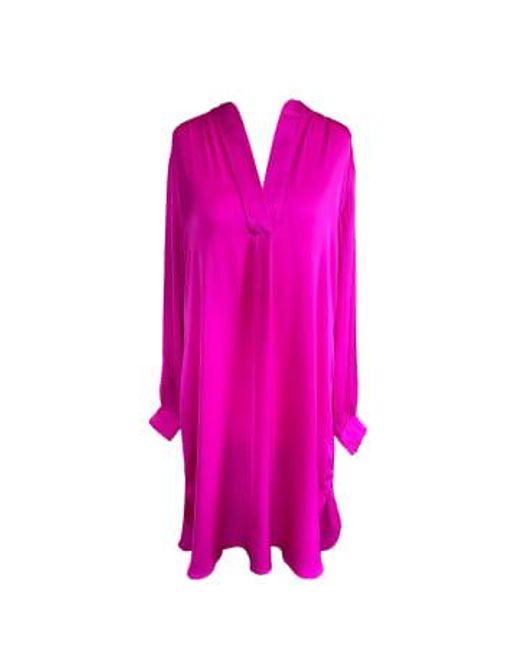 Silk95five Pink Madras Silk Dress