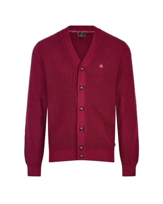 Cárdigan punto grueso Grayson Merc London de hombre de color Rojo