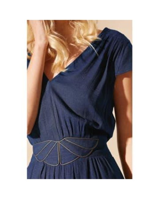 Louizon Blue Reckoner Detailed Dress