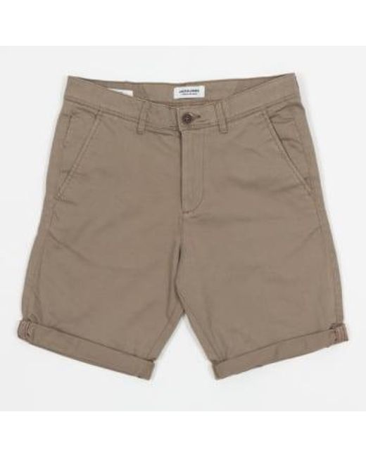 Pantalones cortos bowie chino en beige Jack & Jones de hombre de color Gray