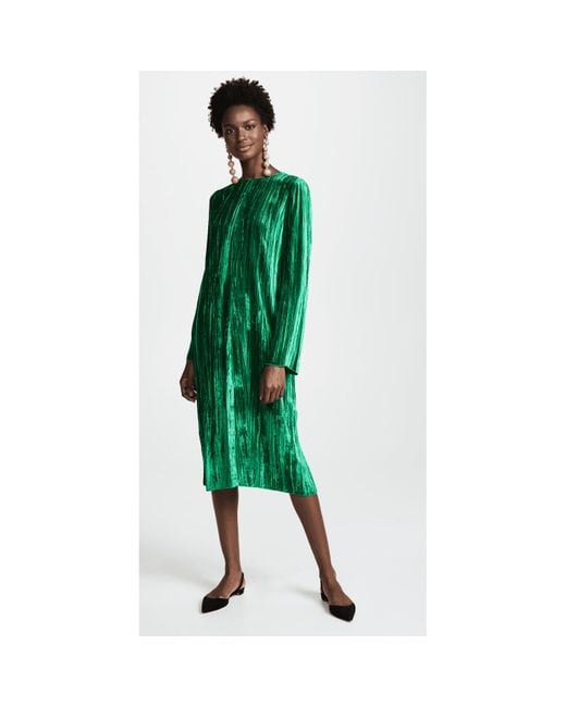 Robe plissée en velours Forte Forte en coloris Vert | Lyst