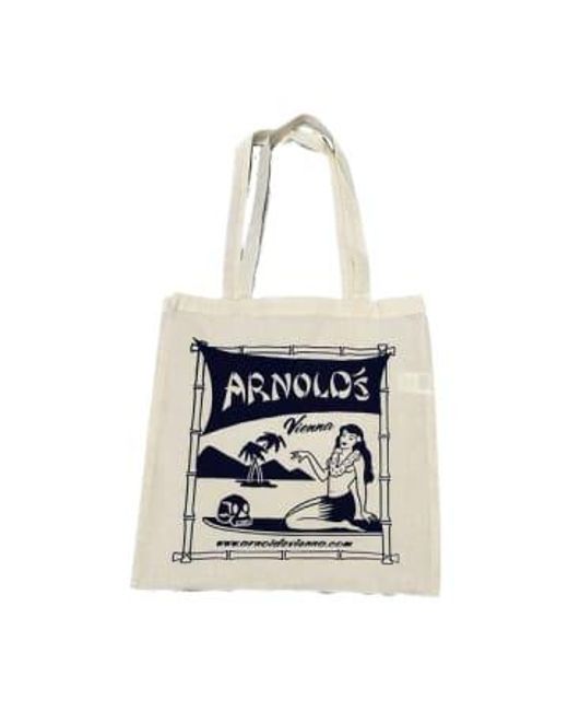 ARNOLD's White Arnold ́s Aloha Tote Bag Navy
