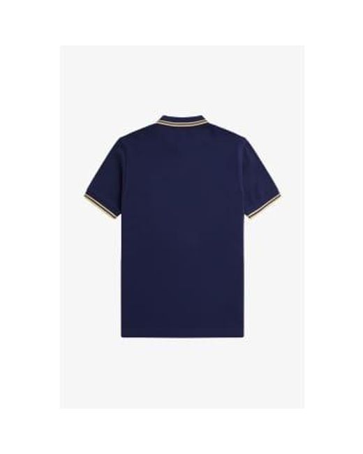 Fred Perry Blue Twin Tipped Polo Shirt Medium for men