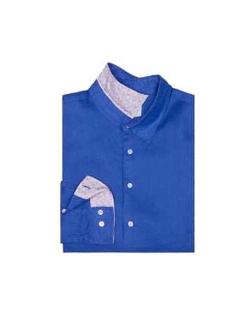 Pinkhouse Mustique Blue Dazzling Linen Shirt for men