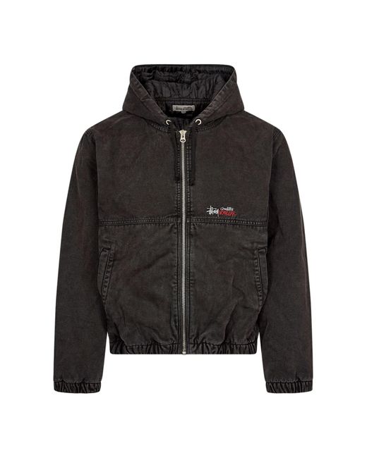Stussy Black Canvas Insulated Work Jacket for men