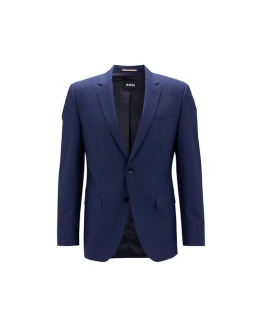 Boss Blue Stretch Virgin Wool Slim Fit Suit 56 for men