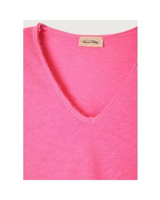 Sonoma V Neck T Shirt di American Vintage in Pink