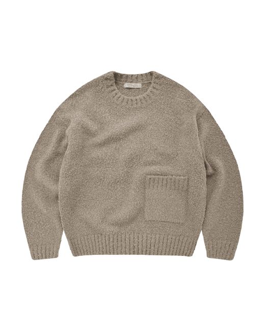 FRIZMWORKS Gray | Alpaca Boucle Crew Knit Jumper | Cocoa - Large for men