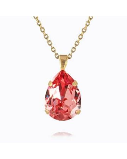 Caroline Svedbom Red Classic Drop Necklace Rose Peach One Size