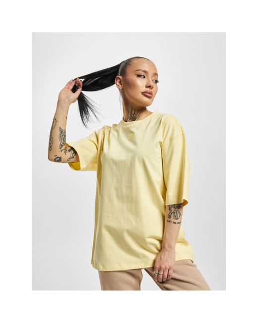 adidas Yellow Originals T Shirt in Metallic | Lyst