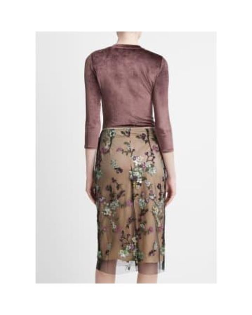 Vince Brown Begonia Sequin Skirt Us4