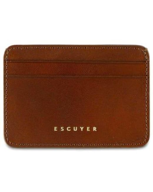 Escuyer Black Leather Card Holder Leather for men