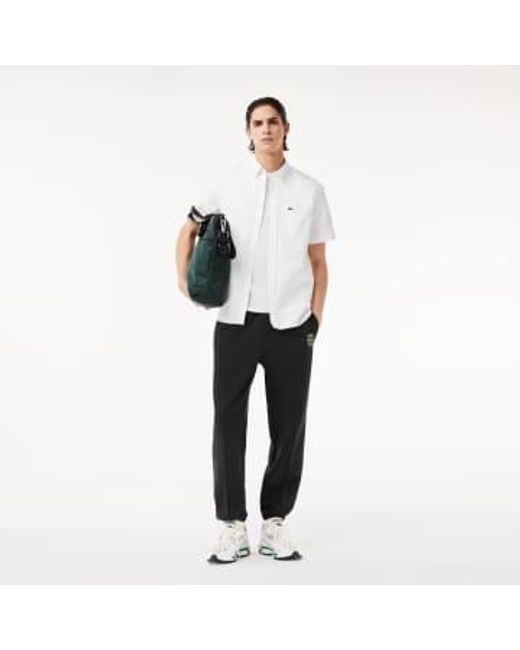 Lacoste White Regular Fit Short Sleeve Oxford Shirt Small for men