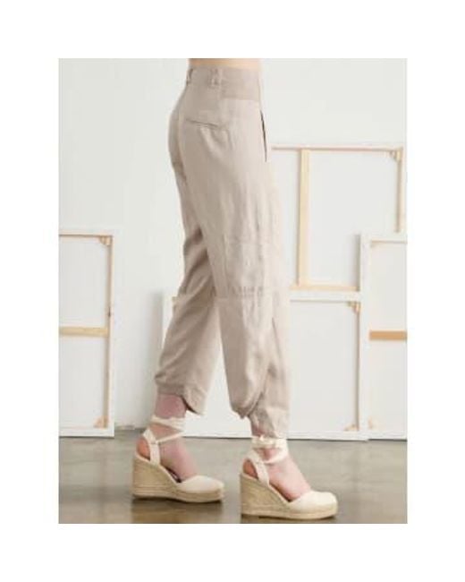 European Culture Natural Cargo Trousers Simply Taupe Uk 8