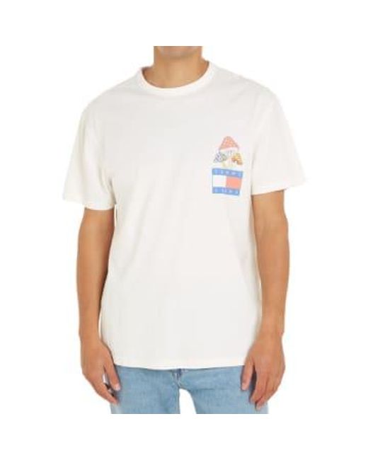 Tommy Hilfiger White Tommy Jeans Novelty Graphic 2 T-shirt for men