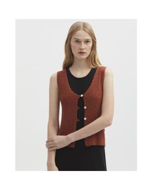 Nice Things Brown 3 Buttons Vest M