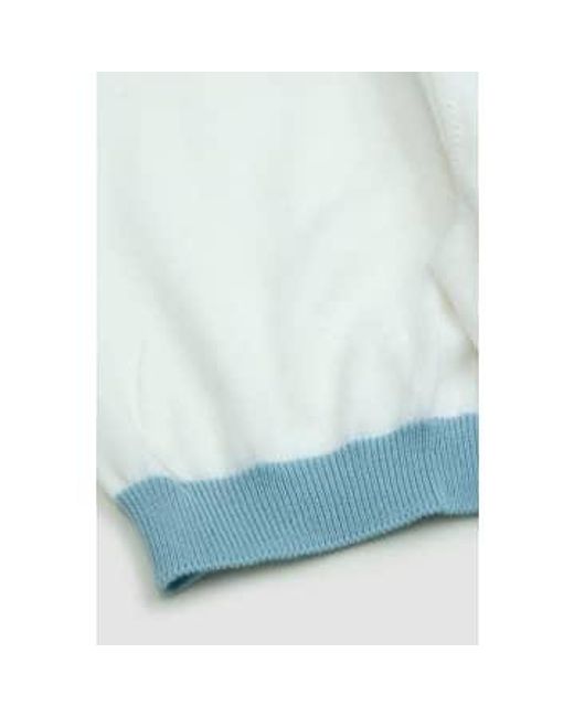 Organic Cotton Wide Striped Polo Shirt Blue di Gran Sasso da Uomo