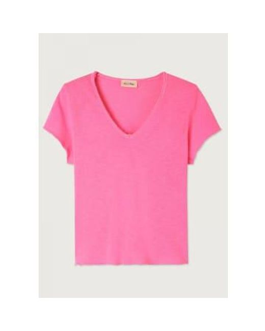 Sonoma V Neck T Shirt di American Vintage in Pink