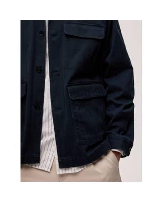 SELECTED Blue Navy Canvas Jacket M for men