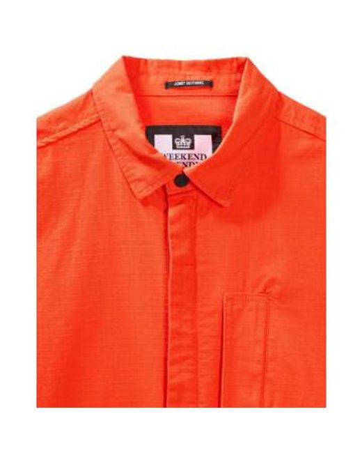 Weekend Offender Orange Porter Classic Overshirt for men