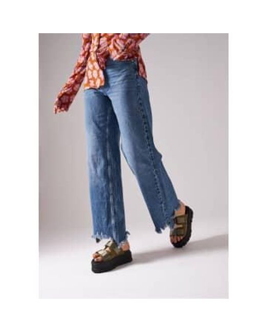 Free People Blue S Straight Up baggy Wide Leg Jeans
