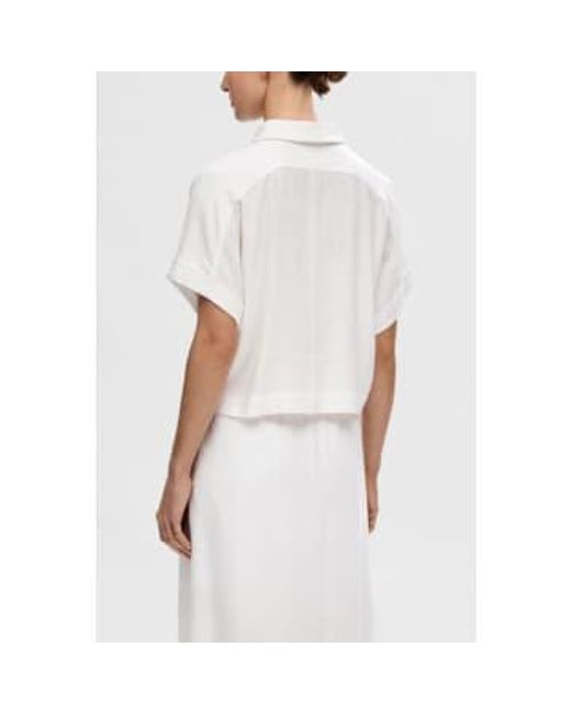 Snow Viva Cropped Shirt di SELECTED in White