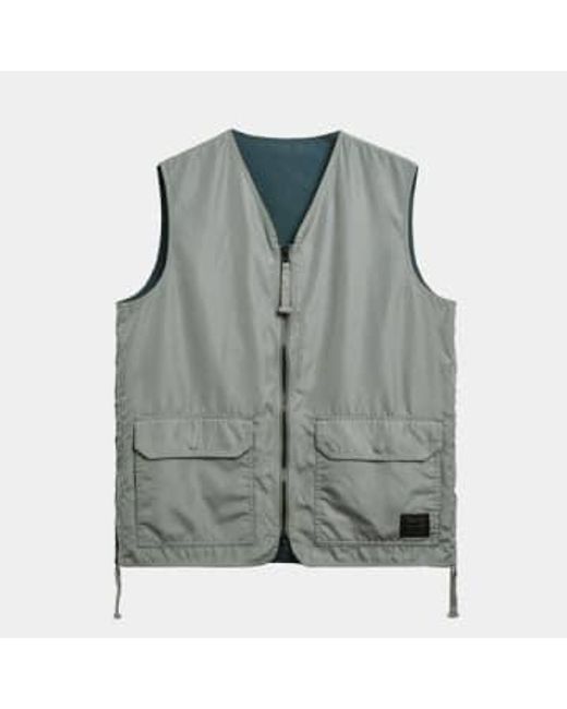 Taion Gray Military Reversible V-neck Vest Dark Sage Eu-s/asia-m