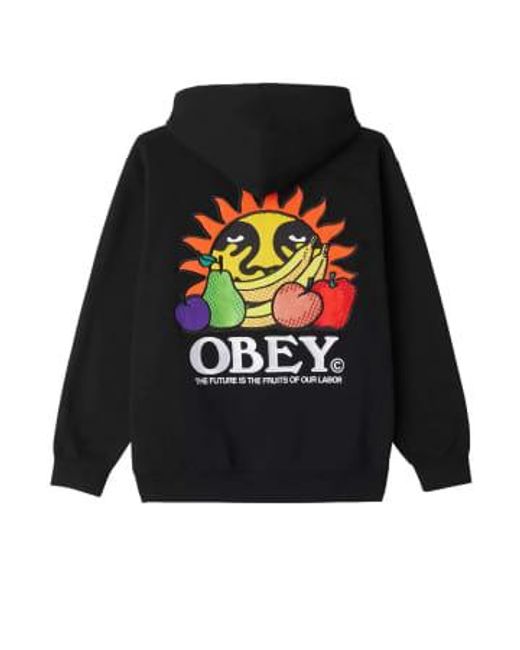 Obey Black Our Labor Hooded Sweat S