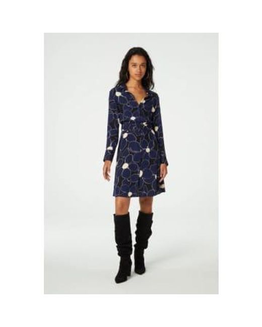 FABIENNE CHAPOT Blue Navy Super Flower Hayley Jane Dress 36 /