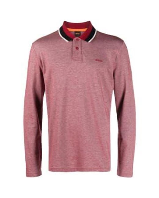 Boss Red Peoxford Long Sleeve Polo Shirt Medium for men