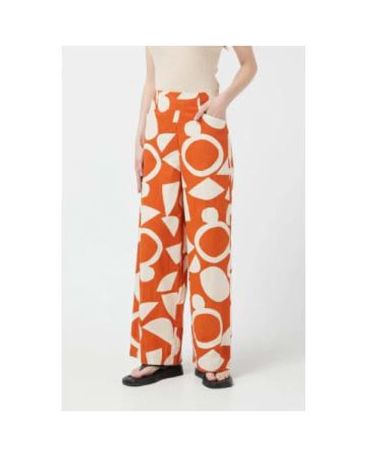 Compañía Fantástica Orange Block Print Wide Leg Trousers