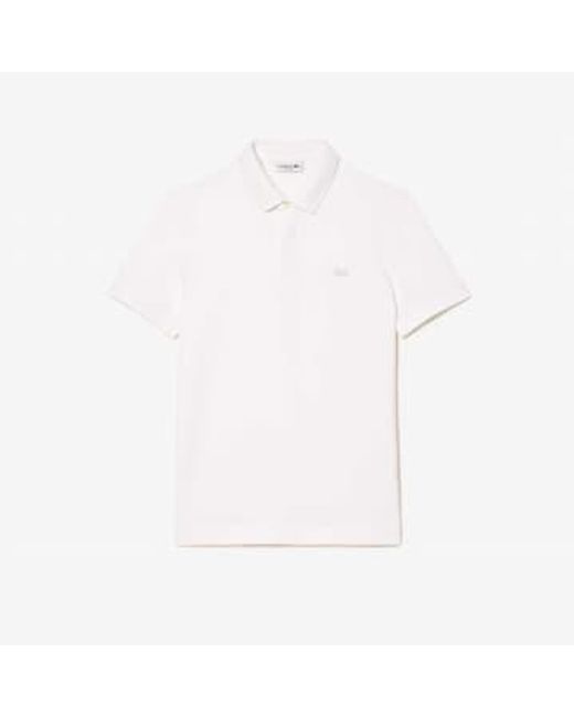 Lacoste White Smart Paris Stretch Polo Shirt Small for men