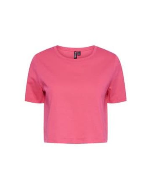 T-shirt rose chaud pcsara Pieces en coloris Pink