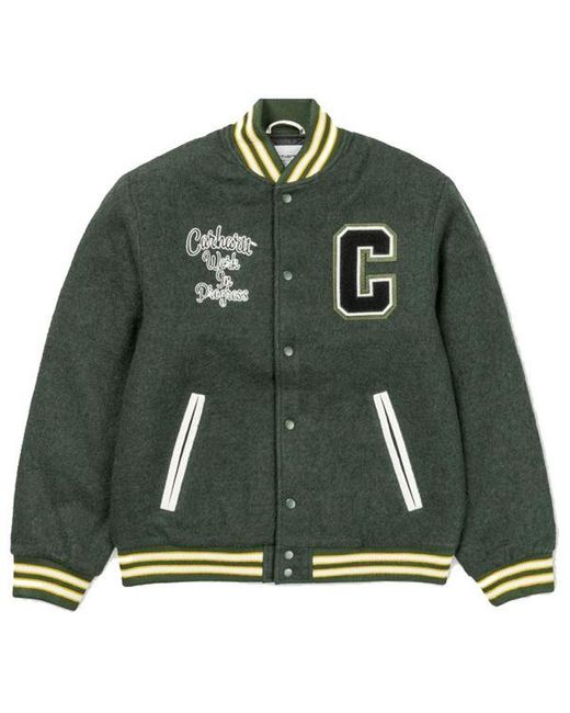Carhartt Green Wip Pembroke Varsity Jacket Loden for men