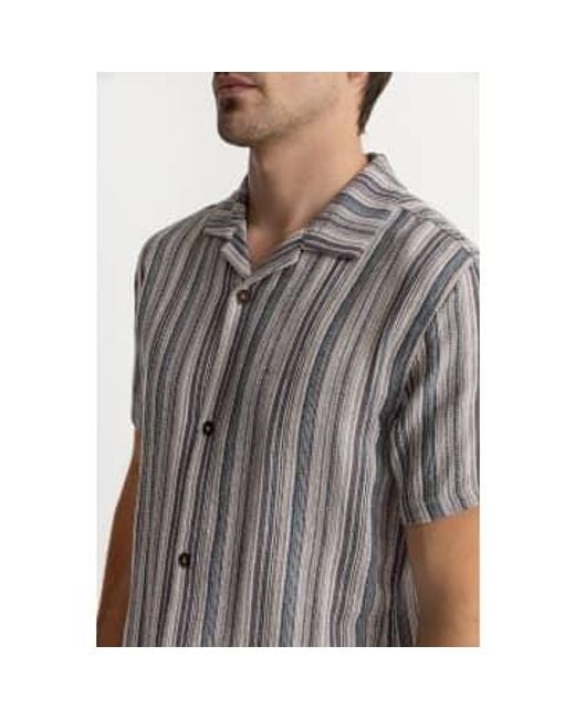 Rhythm Gray Yesterday Linen Shirt Multi / S for men