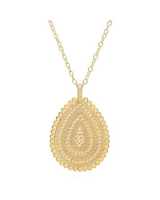 Anna Beck Metallic Large Scalloped Teardrop Necklace Plated