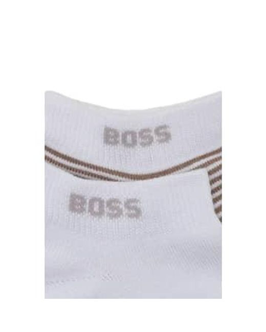 Boss Gray 2-pack Of Ankle Length Socks for men