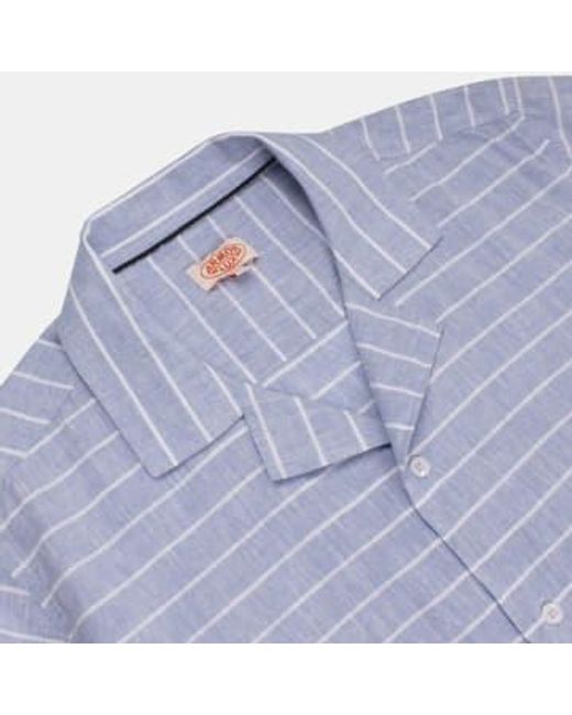 Armor Lux Blue S/s Shirt for men