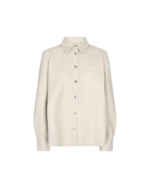 Levete Room Lr-globa 23, Leather Shirt in Natural | Lyst