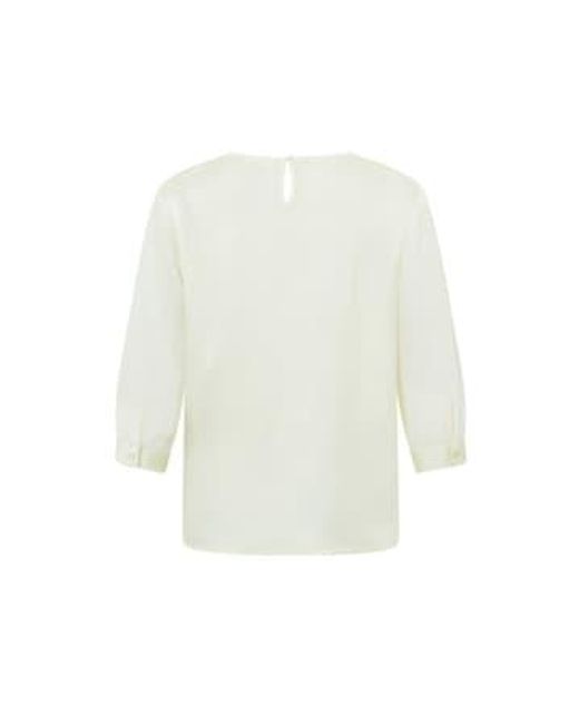 Jacquard Top With 3 4 Length Sleeves Or Ivory di Yaya in White