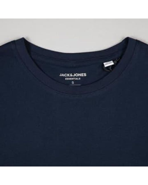 Jack & Jones Blue Navy Organic Cotton Slim Fit Basic T-shirt M for men