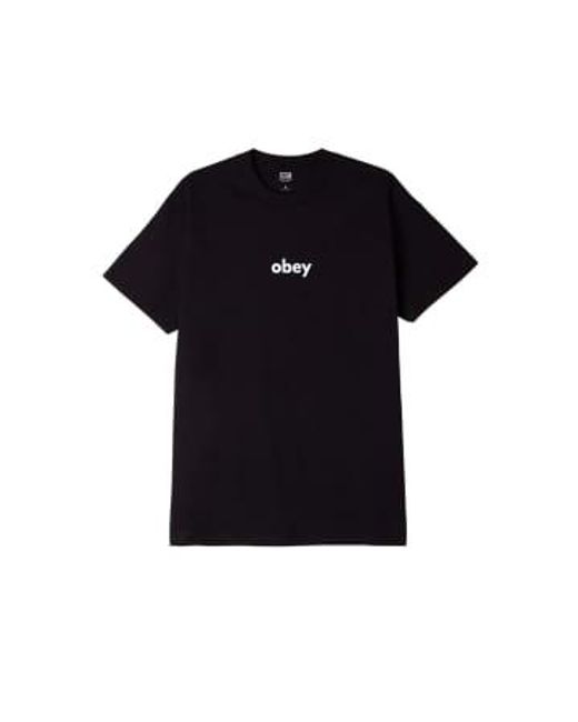 T-shirt minuscule Obey pour homme en coloris Black