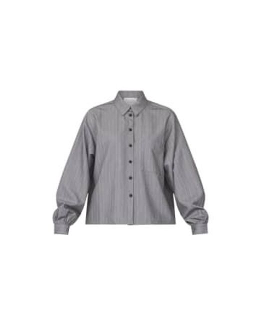 Sisters Point Gray Verin Pinstriped Shirt Xs