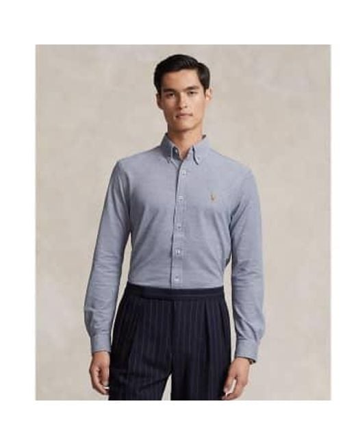 Ralph Lauren Blue L/s Oxford Knit Shirt M Navy for men