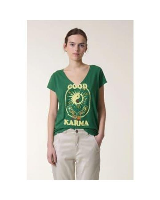 Leon & Harper Green 'tonton Good Karma' T Shirt